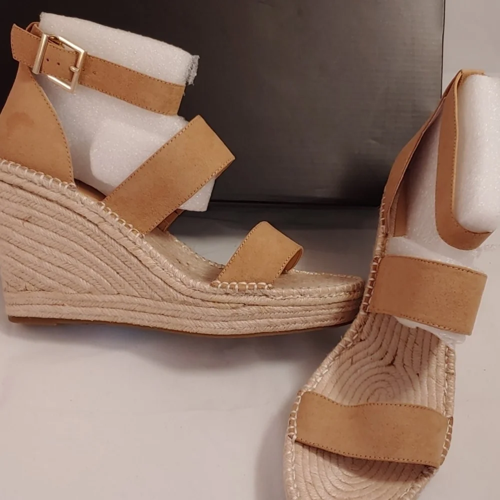 Inc Espadrille Wedge Tan Sandals...size 10